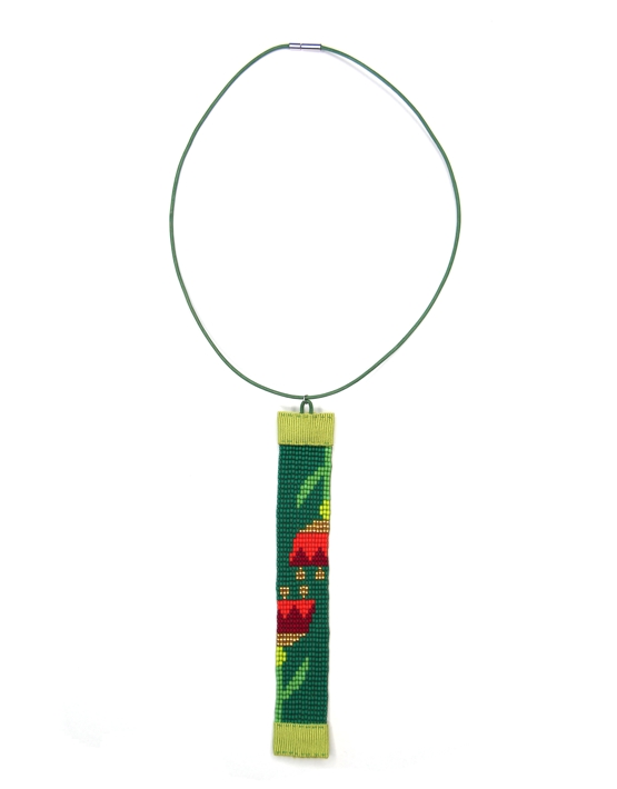 Collana VERTICALE FLORES VERDE