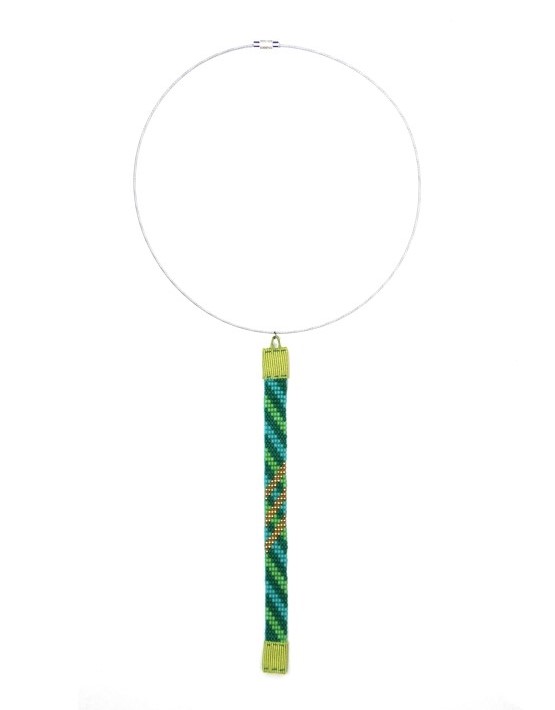 Collana VERTICALE DISEGNINI-DIAGONALI VERDE