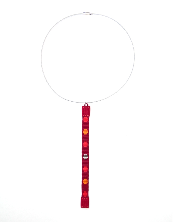 Collana VERTICALE DISEGNINI-PALLINI ROSSO