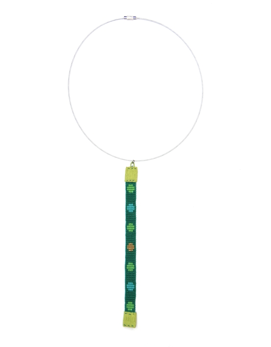 Collana VERTICALE DISEGNINI-PALLINI VERDE